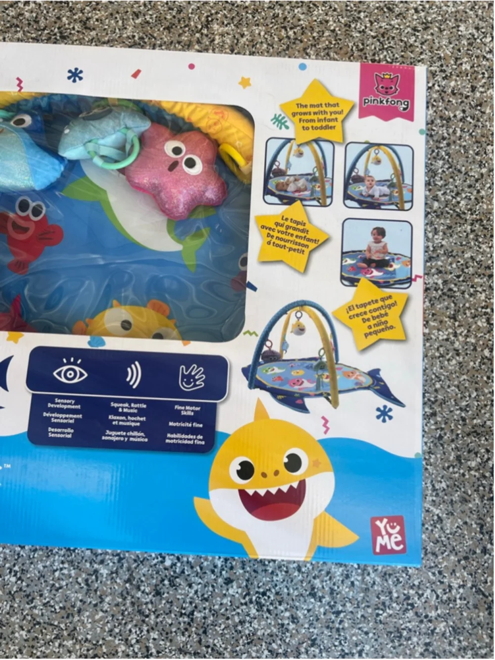 NEW Baby Nickelodeon Pinkfong Baby Shark Activity Play Mat One Size Blue Yellow